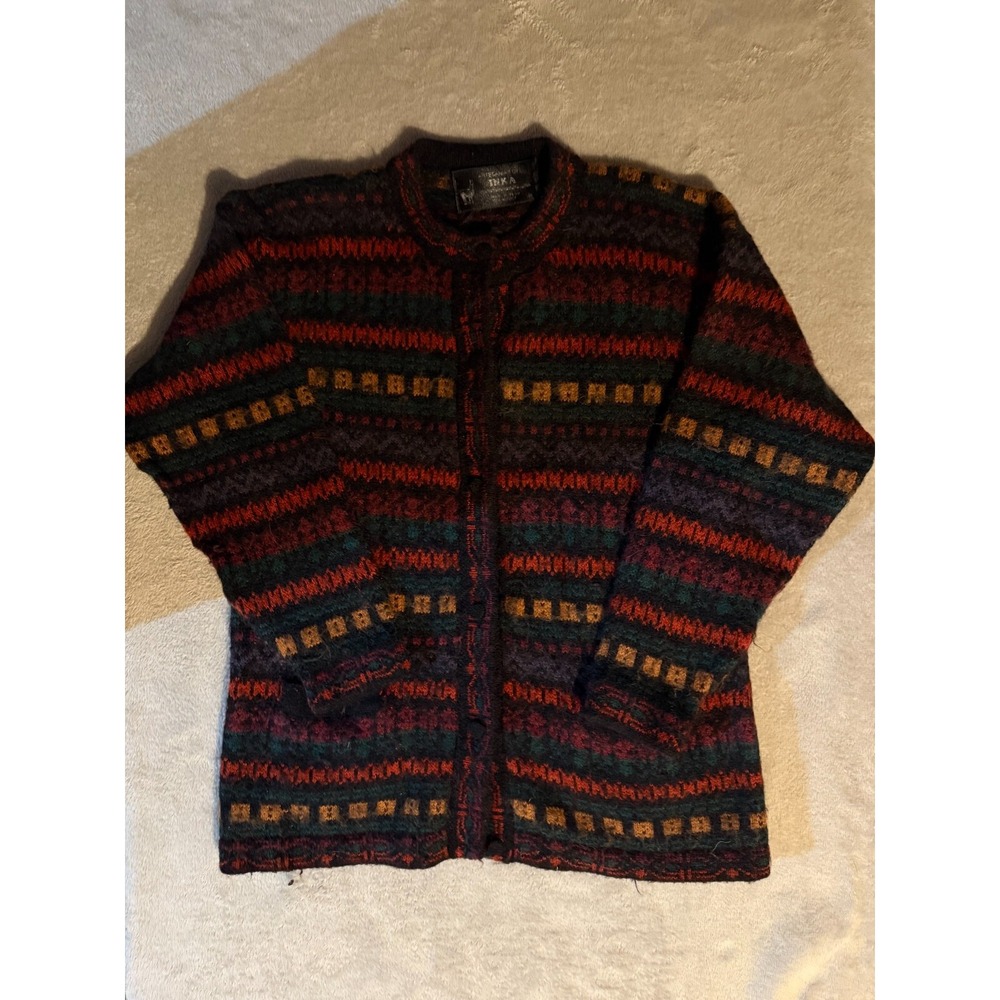 Vintage Artesanias of Inka 100% Alpaca Cardigan Sweater Multicolor  Womens NO SZ